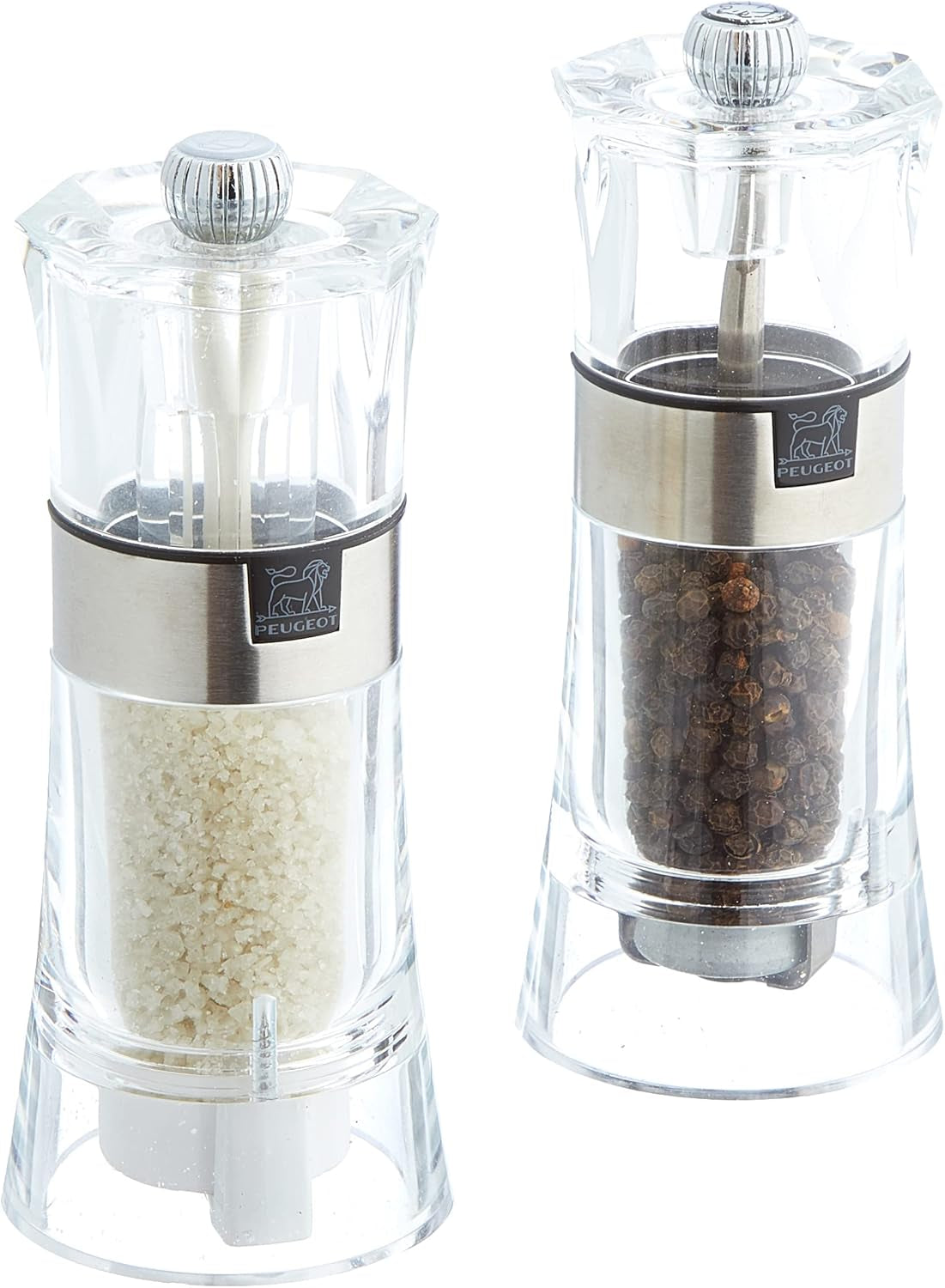 OSLO Duo acrylique/inox 14 cm Moulins et Trancheuses Naty Shop Ensemble moulins à sel et poivre