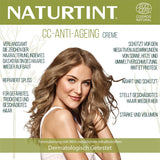 Crème CC teinte naturelle. Masque capillaire sans rinçage. Pour cheveux secs et abîmés. Répare et hydrate. 96% d'ingrédients naturels. Masque capillaire Naty Shop 200 ml