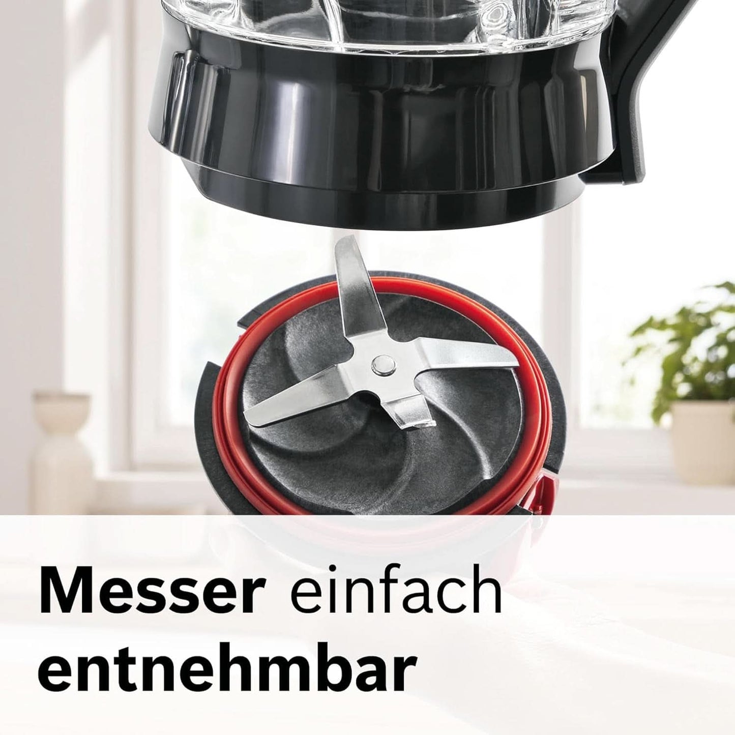 Bosch Batteur sur socle Vitapower Serie 4 MMB6172SN, Version Verbesserte, 10 Jahre Motorgarantie, Edelstahl-Klingen, 1,5L Glasbehälter, Spülmaschinenfeste Teile, 30 000 U/Min, 1200 W, Silver Kitchen Naty Shop