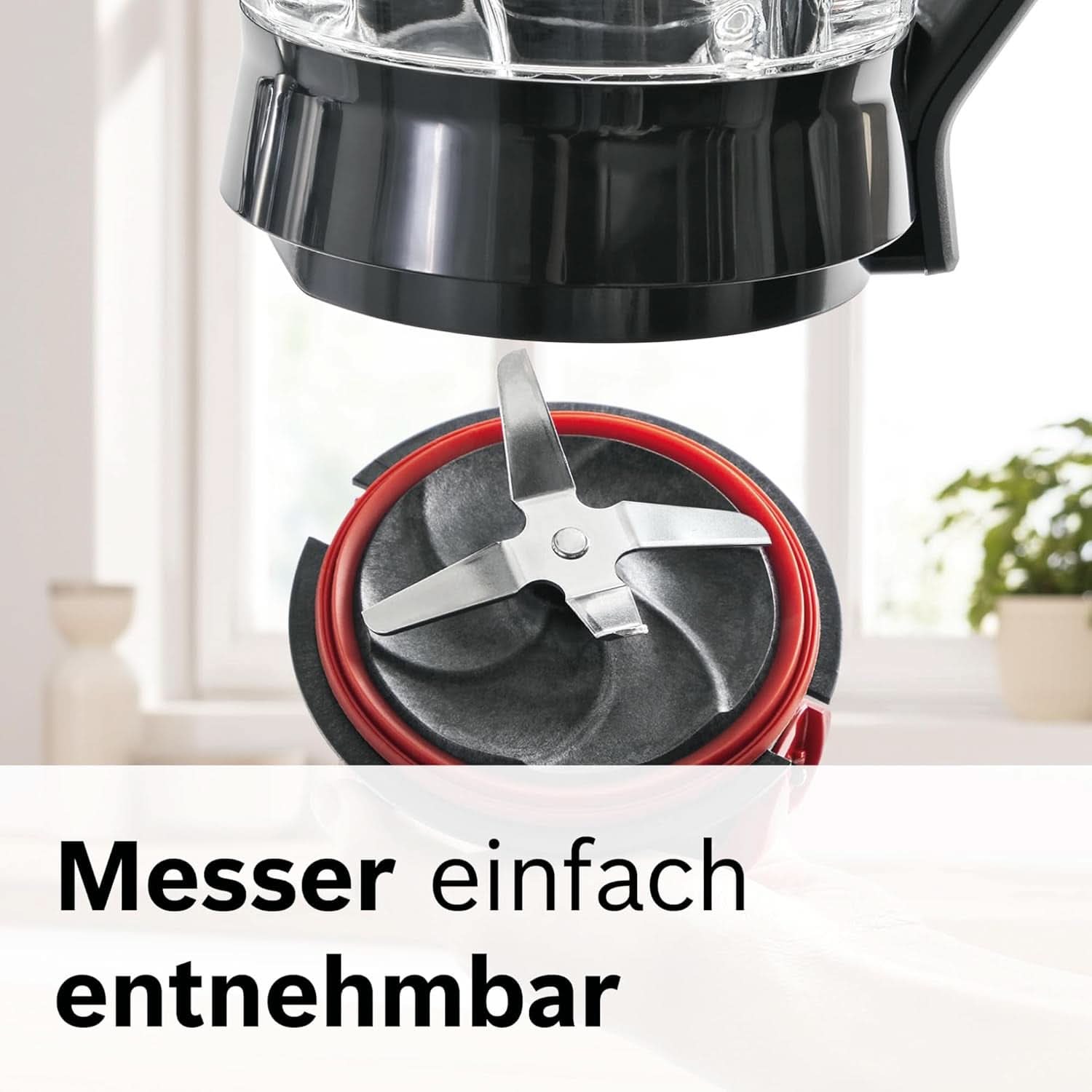 Bosch Batteur sur socle Vitapower Serie 4 MMB6177S, Edelstahl-Klingen Fabriqué en Allemagne, 1,5 L Thermosafe Glasbehälter, 0,6 L To-Go-Flasche, Stopfer, Universalzerkleinerer, 30 000 U/Min, 1200 W, Silver Kitchen Naty Shop