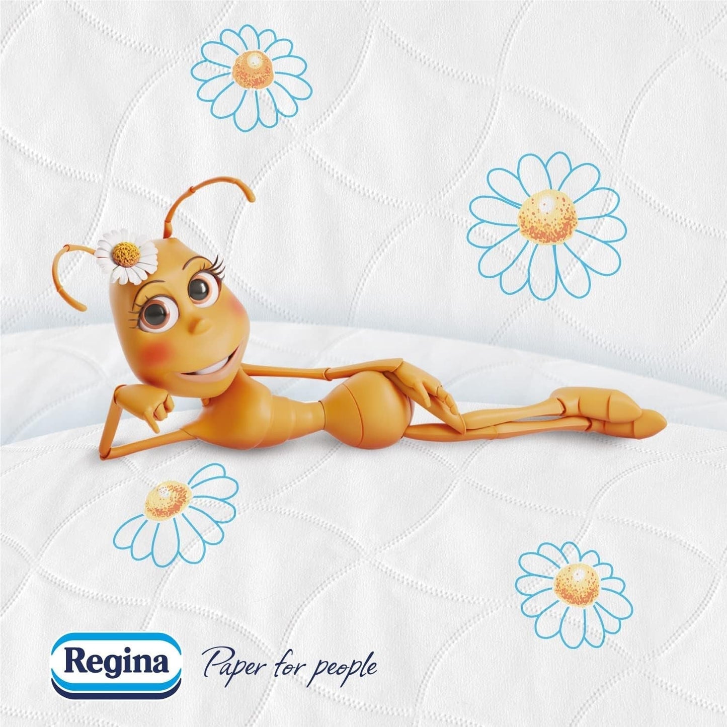 Regina Cartacamomilla - 8 rouleaux de papier toilette, 300 feuilles moelleuses, 3 épaisseurs, doux et ferme, emballage en papier recyclable