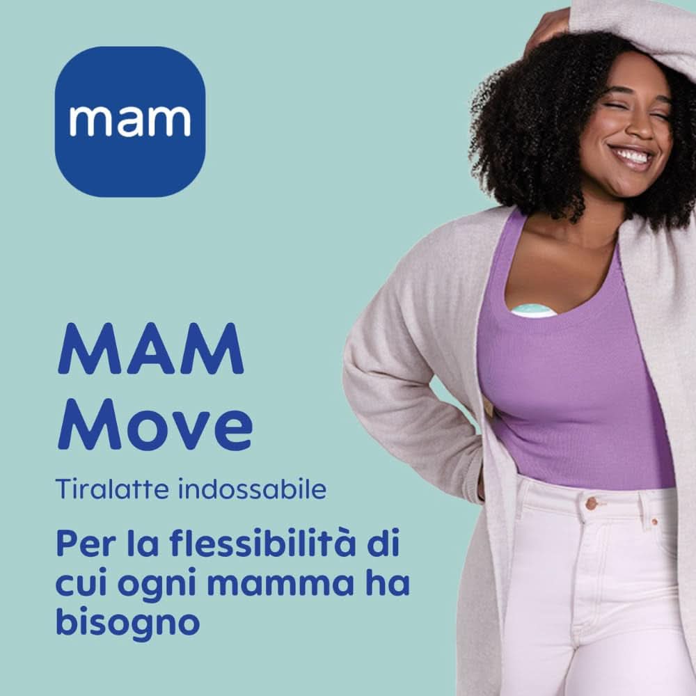 MAM Move Tire-lait portable avec 3 modes de fonctionnement et 5 niveaux d'intensité, boîtier en silicone Skinsoft, réglable sur 4 tailles Accessoires Alimentation et Allaitement Bebe Naty Shop