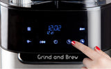 Machine à expresso DOMO DO721K "Grind and Brew" - Fonction Bean-to-Cup - Écran LCD - Pour café moulu ou grains entiers - 1,5 L