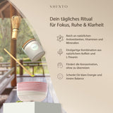 Shinto – Thé Matcha biologique « Gold » – Poudre de thé vert de qualité cérémonielle – Certifié JAS et EU BIO – Ombragé et cueilli à la main – Importation directe d'Uji, Japon – 30 g