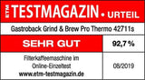 Machine à expresso thermique GASTROBACK Grind & Brew Pro, argent, noir