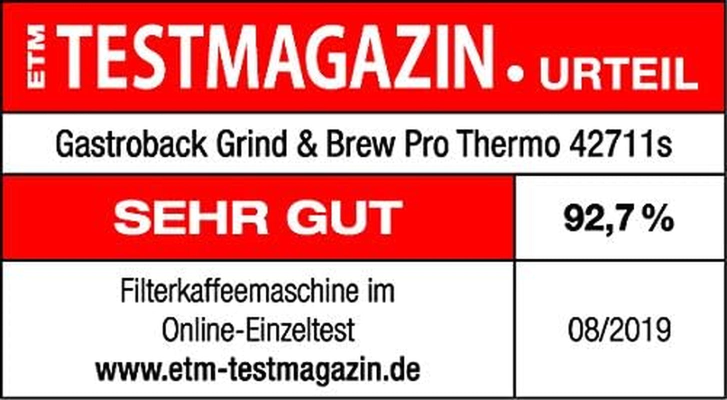 Machine à expresso thermique GASTROBACK Grind & Brew Pro, argent, noir