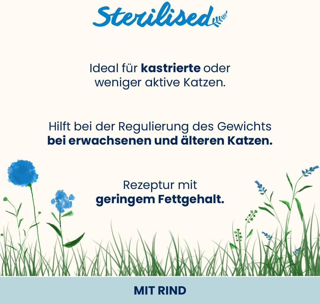 Almo Nature Functional - Sterilized - Nourriture humide pour chats adultes et matures, stérilisés ou moins actifs - au bœuf - faible en gras, hydratante - 70 g (paquet de 30)