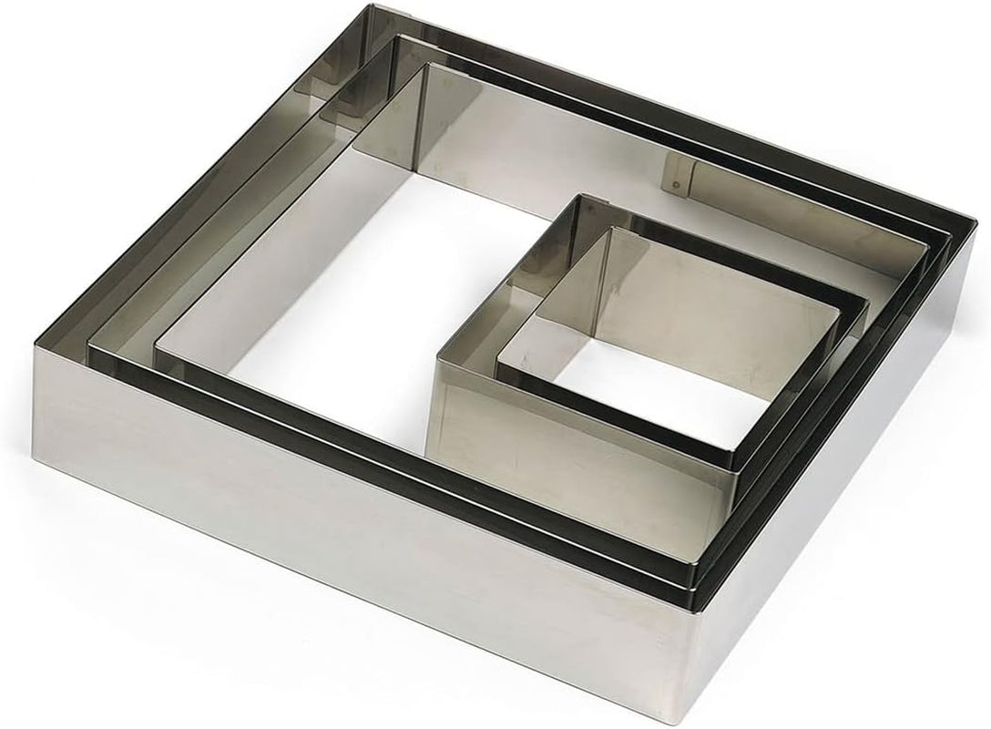 863322/Moule à biscuits, forme carrée, acier inoxydable, 12 cm