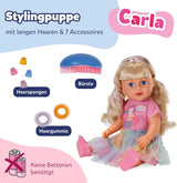 BABY born Carla - poupée de 43 cm - cheveux blonds de haute qualité avec mèches - pas besoin de piles - convient aux enfants à partir de 4 ans - comprend 7 accessoires, rose