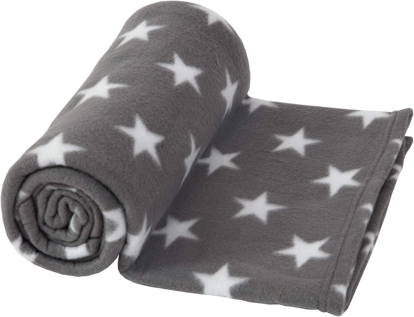DREAMSCENE couverture confortable couverture moelleuse couverture polaire - couverture de salon chaude hiver douce, couverture de canapé, couverture de canapé, couverture câline enfants, salon et couvertures câlines 120X150Cm, couverture de canapé étoiles grises Lits et couvertures Besuche den DREAMSCENE-Store