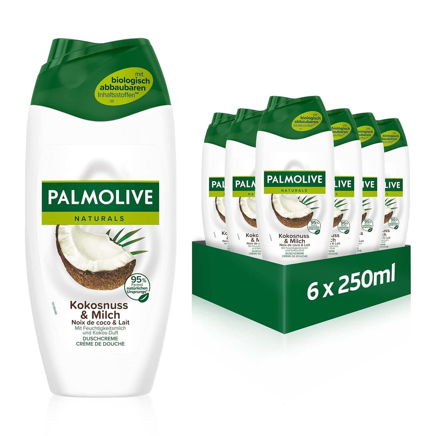 Gel douche Palmolive Naturals à la noix de coco et au lait, 6 x 250 ml Naty Shop Douche et bain