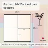 , Serviette cocktail en papier, pli 1/4, Dentelle, 150 Serviettes, Blanc