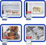 Max Home Lot de 8 récipients hermétiques en verre pour micro-ondes Boîte à lunch en verre Récipients alimentaires refermables 550 ml Couvercles transparents Récipients alimentaires (16538) Boîtes de conservation des aliments Naty Shop