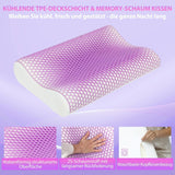 HOMCOM Oreiller de soutien cervical en mousse à mémoire de forme avec housse amovible, 2 hauteurs, oreiller ergonomique 2S réactif pour différentes positions de sommeil, 60 x 40 cm, blanc crème