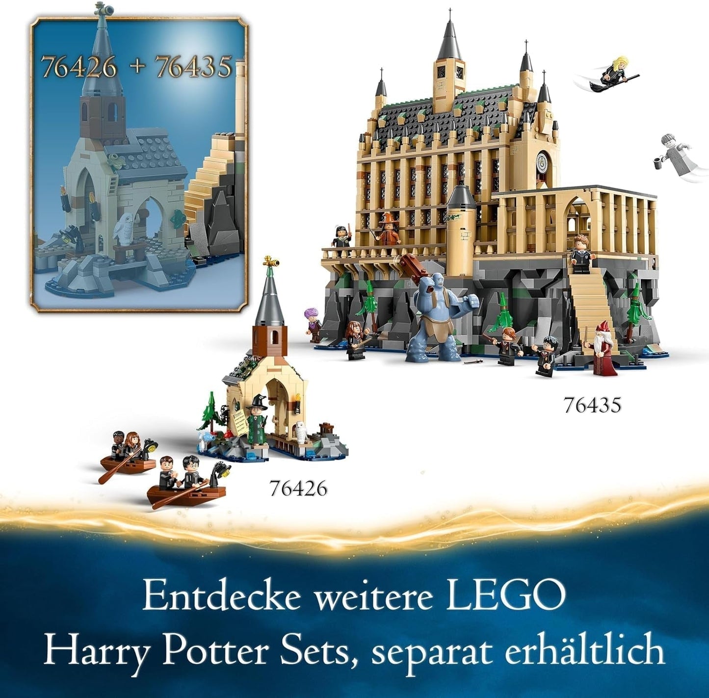 LEGO Harry Potter Château de Poudlard : La Grande Salle, jouet à collectionner avec 11 figurines dont Hermione Granger, cadeau magique pour garçons et filles 76435 Jeux de construction Besuche den LEGO-Store