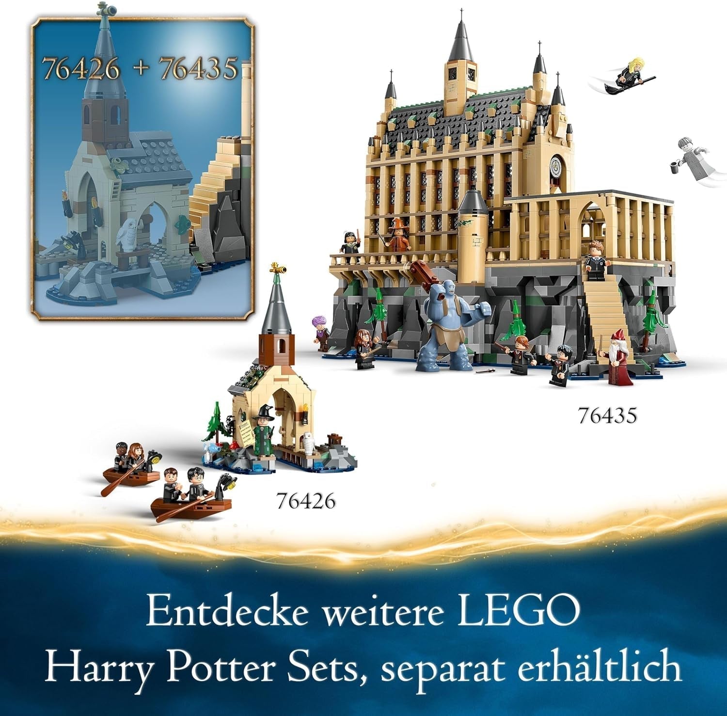 LEGO Harry Potter Château de Poudlard : La Grande Salle, jouet à collectionner avec 11 figurines dont Hermione Granger, cadeau magique pour garçons et filles 76435 Jeux de construction Besuche den LEGO-Store