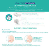 Chicco PhysioForma Comfort Sucette 6-16 mois, 1 pièce, Sucette avec tétine en silicone, soutient la respiration physiologique et favorise le développement buccal correct, Bleu