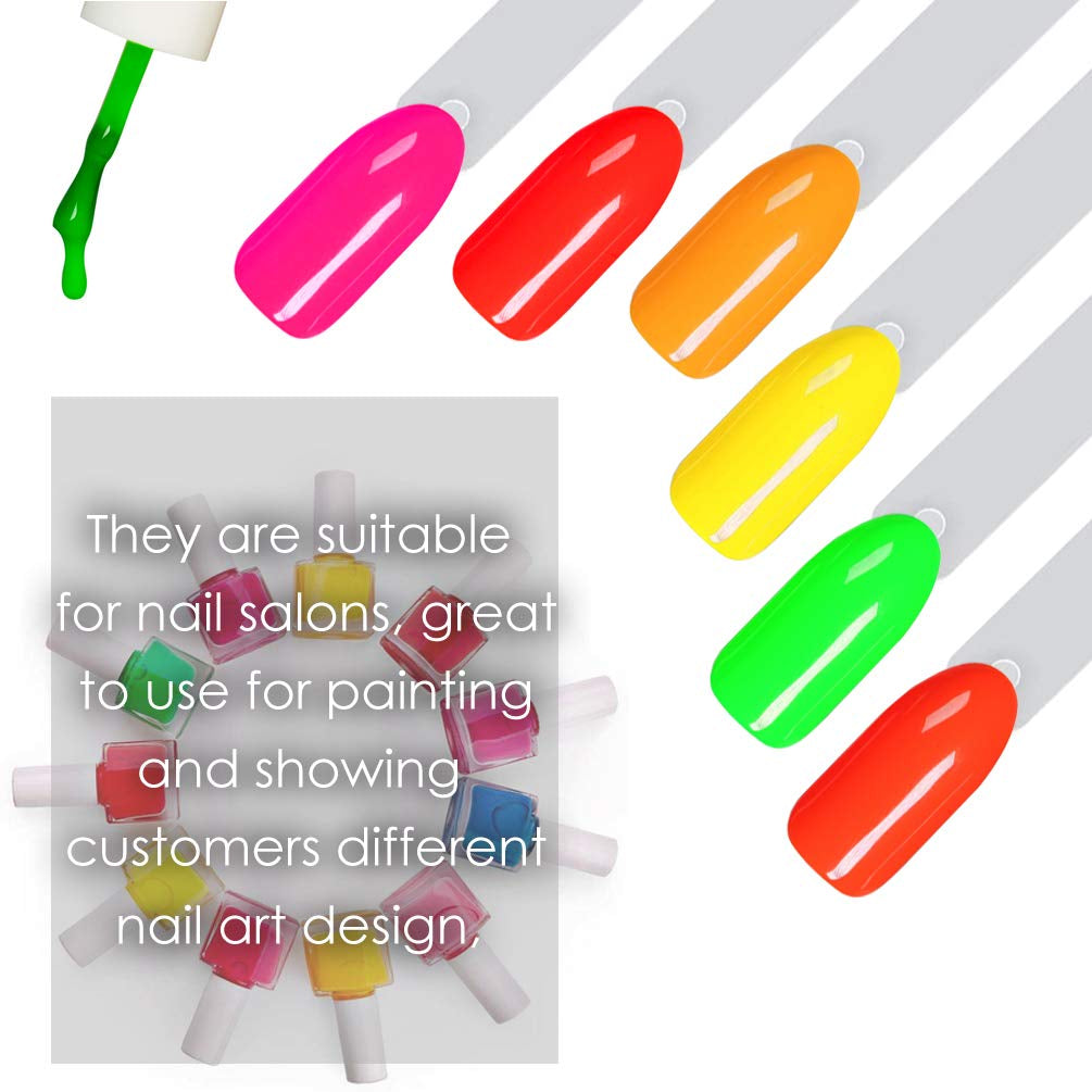 150 pièces Nail Art Tips Ring Stick, Transparent Farbe Karte Platten Nagelleck Display Ring Sticks, Nagel Salon Übungen Display Nail Tips