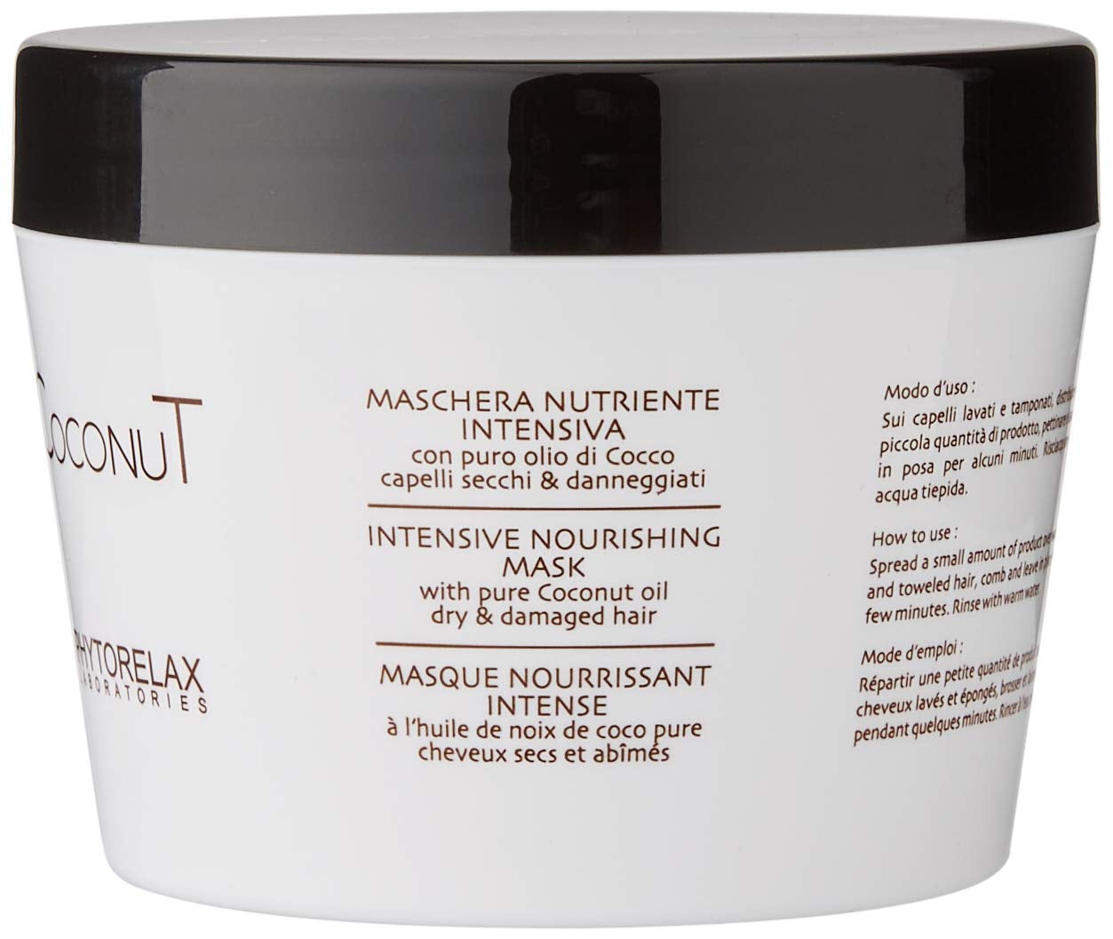 Phytorelax Masque capillaire nourrissant intensif à l'huile de coco, 1 paquet (1 x 250 ml) Naty Shop Hair Mask