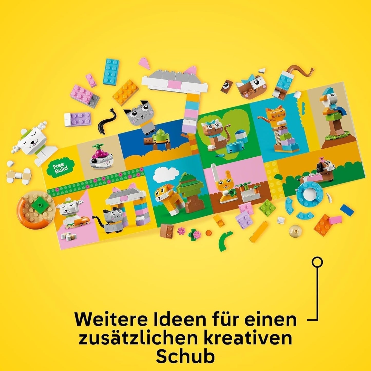 LEGO Classic Creative Animals, boîte avec des briques colorées, construisez des figurines d'animaux en briques comme un chien, un chat, un lapin, un hamster et un oiseau, jouet de construction pour garçons et filles à partir de 5 ans 11034 Jeux de construction Besuche den LEGO-Store