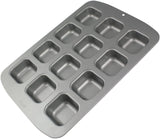 CSB106 Quadratische Antihaftbeschichtete Backform Mit 12 Minilöchern Aus Karbonstahl, Edelstahl, Argent, 37,3 X 26,1 X 3,1 cm Moules et plaques pour la pâtisserie Naty Shop