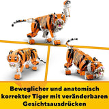 LEGO 31129 Creator Majestic Tigre, Panda ou Poisson Ensemble de figurines animales 3 en 1 Jouet pour enfants garçons et filles Jouets de construction d'animaux Besuche den LEGO-Store