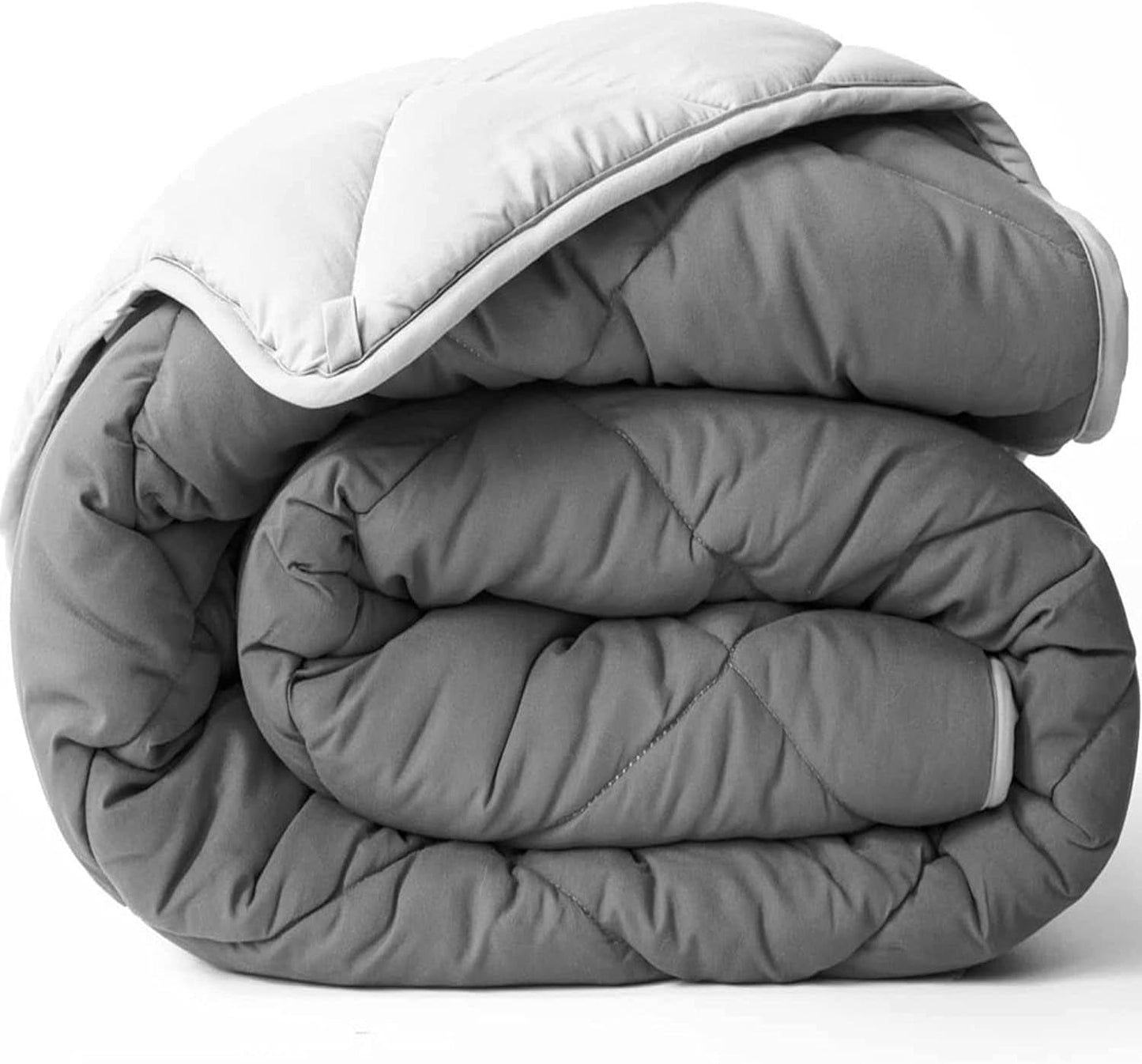 Couette alternative réversible en duvet toutes saisons pour lit double/double XL – Respirante, extra longue, de haute qualité, microfibre douce – Gris Housse de couette Insert Quilts & Quilts Naty Shop Gris clair/gris foncé Twin/Twin Xl