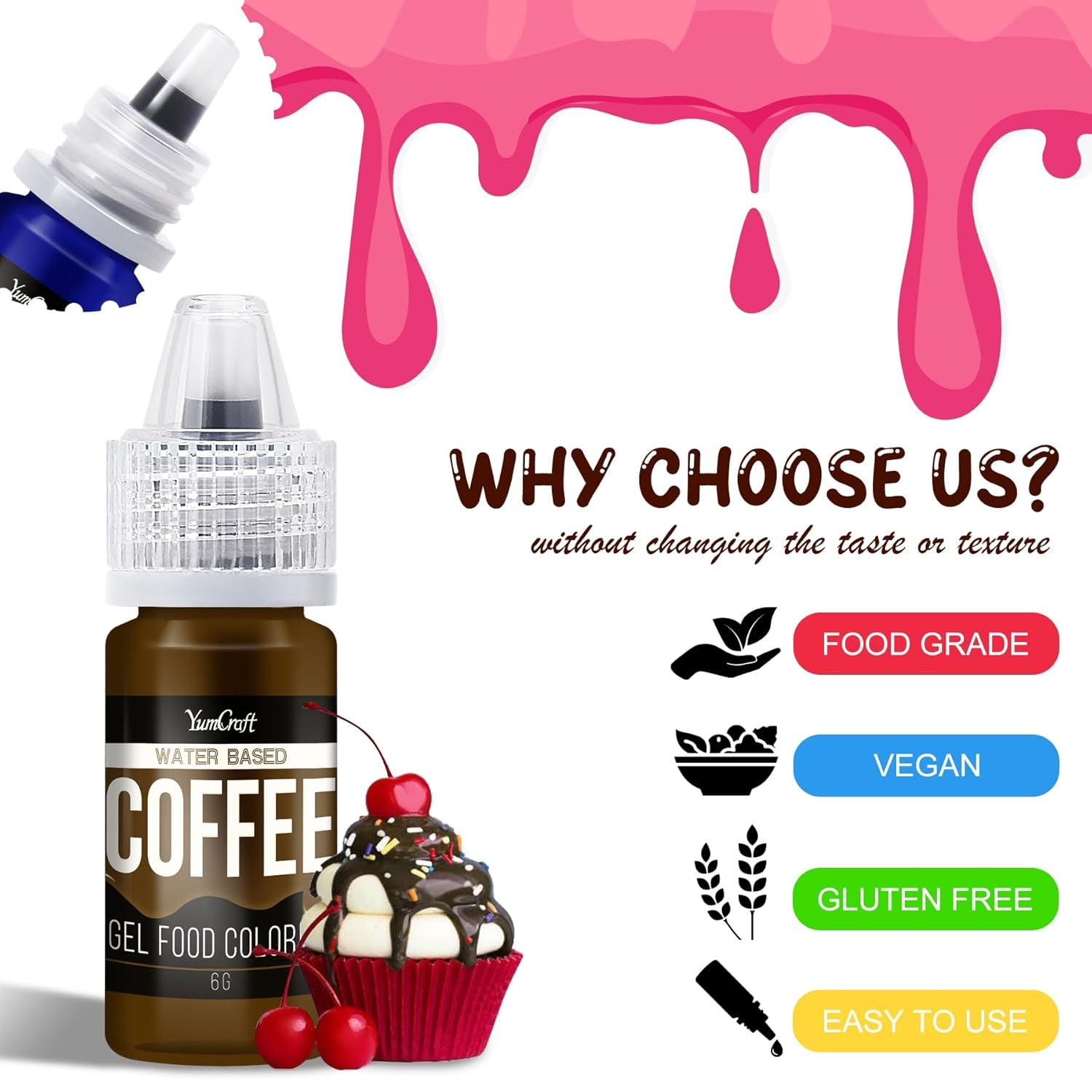 Colorant alimentaire en gel – Colorant alimentaire en gel hautement concentré pour gâteaux, pâtisserie, œufs de Pâques, boissons – Colorant alimentaire sans sucre pour fondant, glaçage, slime, décoration de gâteaux (velours rouge, 150 g)