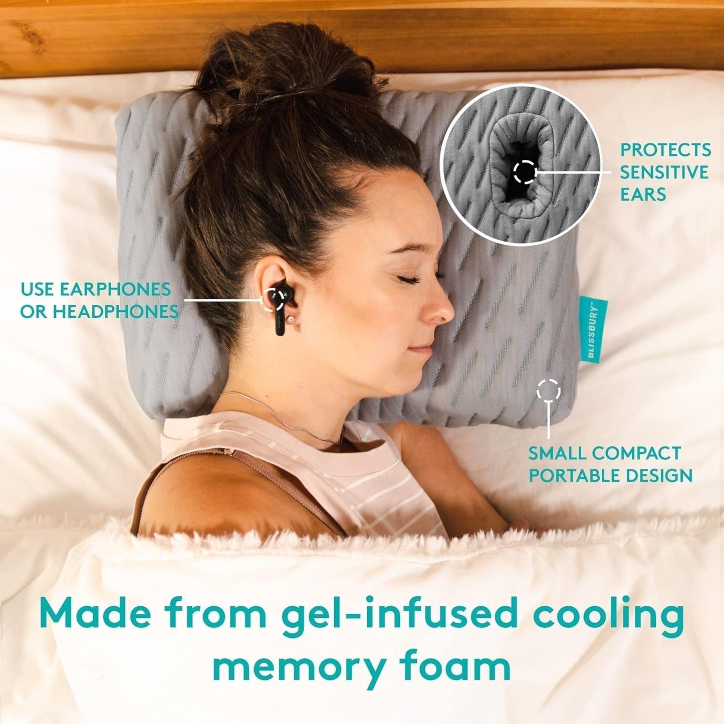 Mini coussin d'oreille BLISSBURY pour personnes souffrant de douleurs aux oreilles Naty Shop coussinets standards