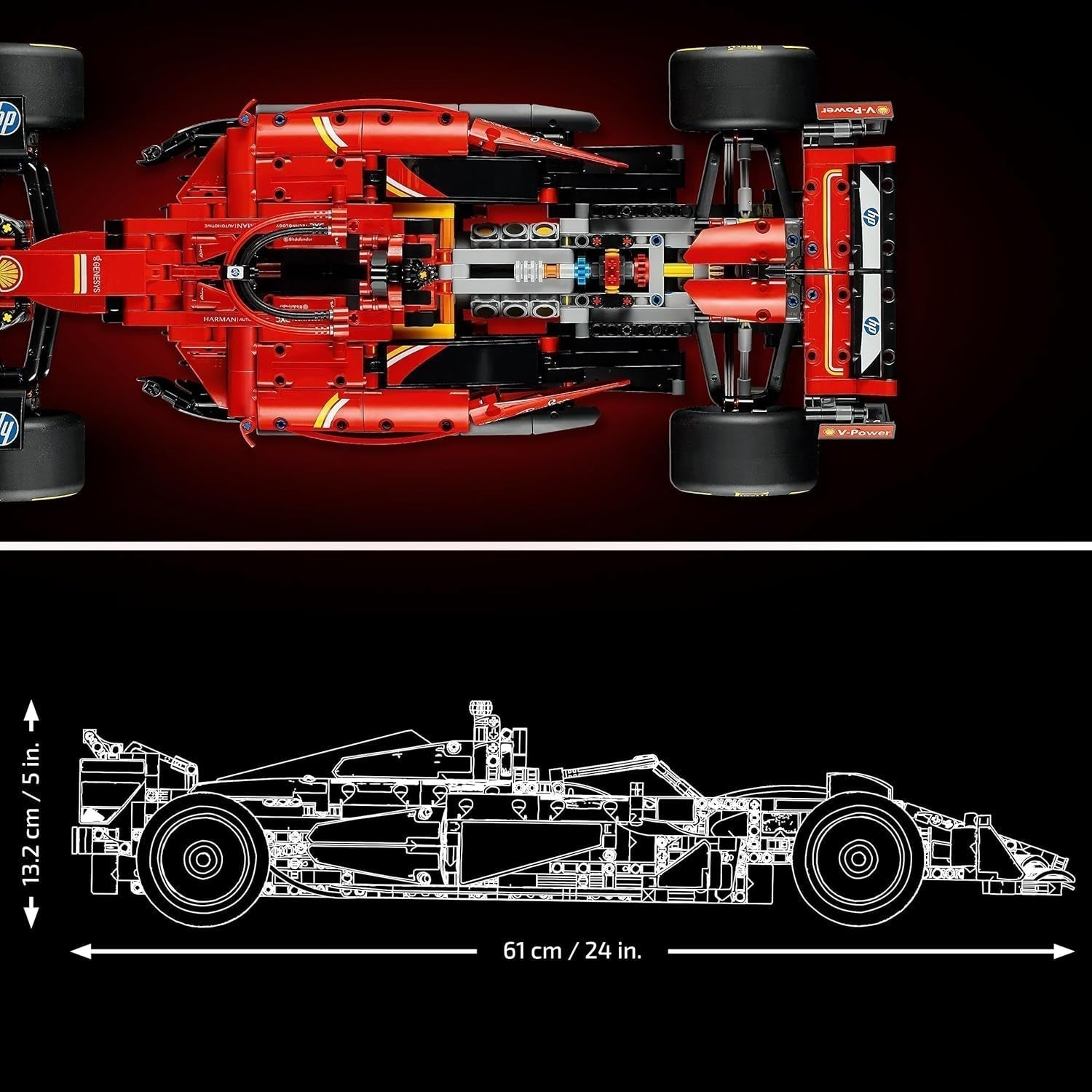 LEGO Technic Ferrari SF-24 F1 Race Car - Modèle réduit de voiture pour adultes - Ensemble de collection Formule 1 - Moteur V6, boîte de vitesses, direction et DRS à l'échelle 1:8 - Cadeau pour les fans de sports mécaniques et de voitures de course 42207 Jeux de construction Beuche den LEGO-Store