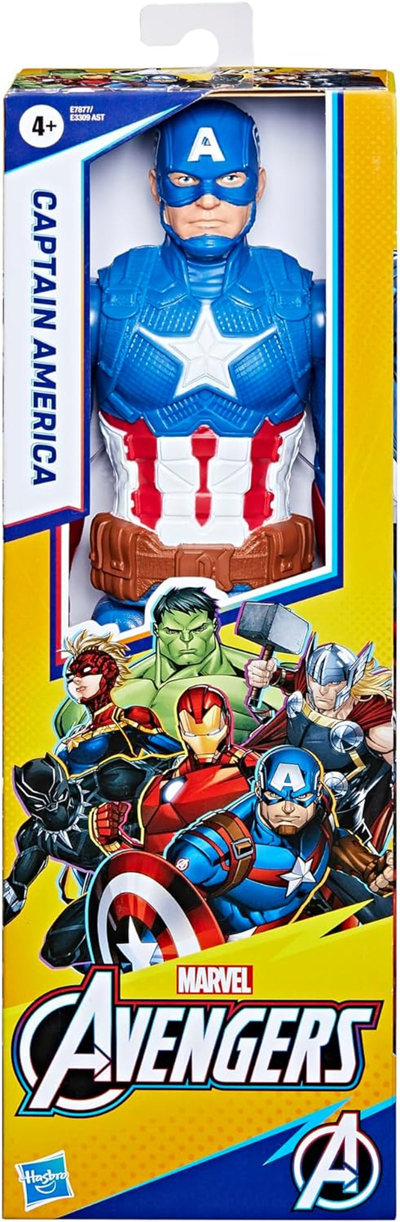 Marvel Avengers Titan Hero Series Blast Gear Figurine d'action Captain America 30 cm Grand jouet pour 4 ans et plus Figurines d'action bleues Naty Shop