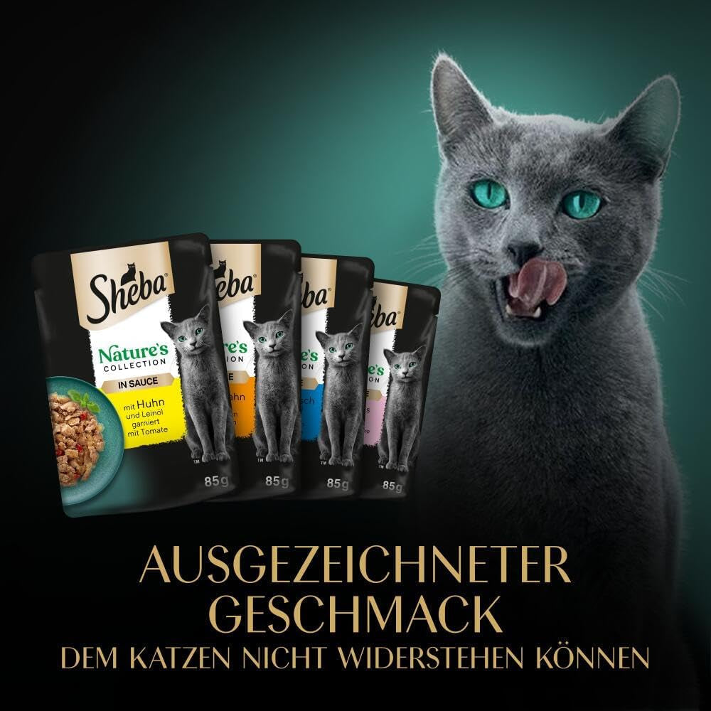 SHEBA Nature's Collection in Gravy - Nourriture humide pour chats de haute qualité, variété fine (MSC) en sachets portionnés - 72 x 85 g