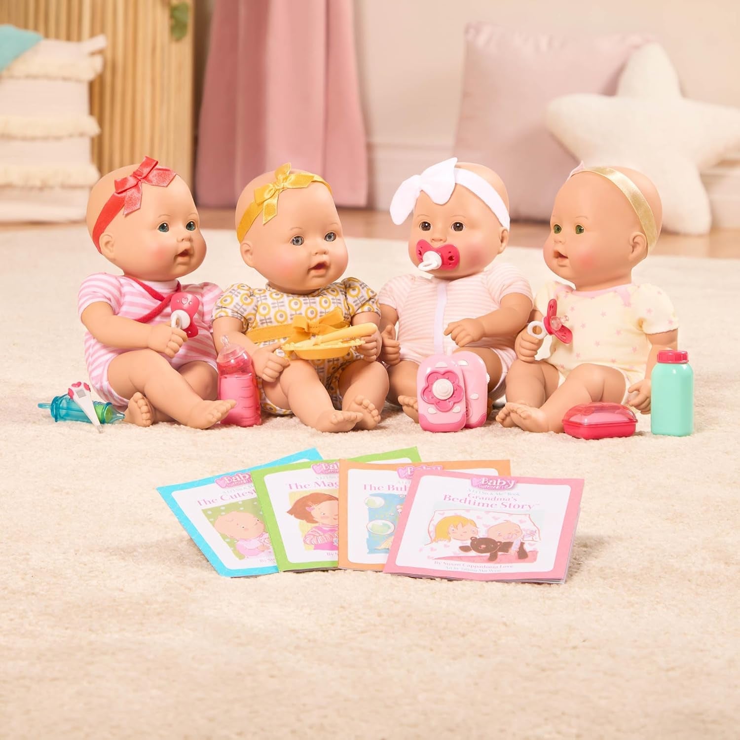 Poupée Baby Sweetheart - Heure du coucher - 31 cm - Corps doux - Accessoire tétine - Jeu de simulation - Jouet à partir de 3 ans