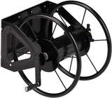 Enrouleur de tuyau Relaxdays, enrouleur de tuyau avec manivelle, pour tuyau de 60 m, acier, HxLxP : 41,5 x 54 x 45 cm, noir