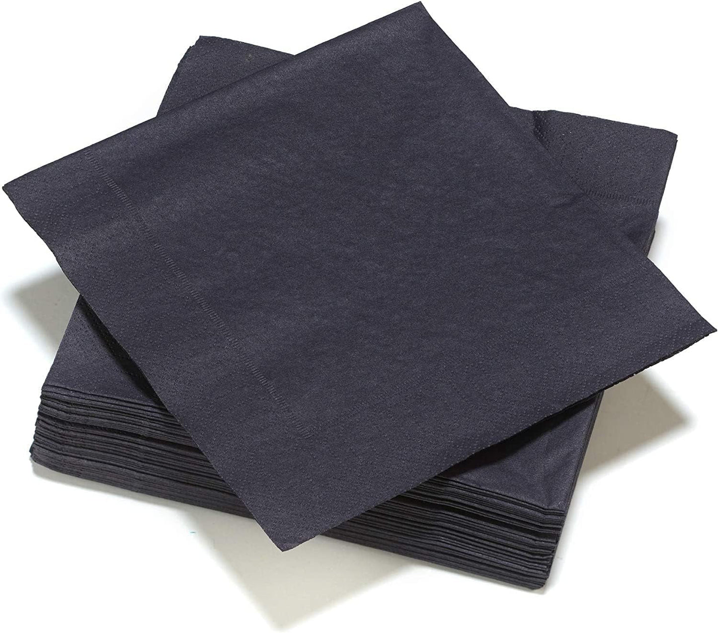 - Serviettes en fibre de soie - Noir - Serviettes en papier certifiées Fsc® - Recyclables et biodégradables - Format 40 X 40 Cm - 3 épaisseurs - 40 serviettes