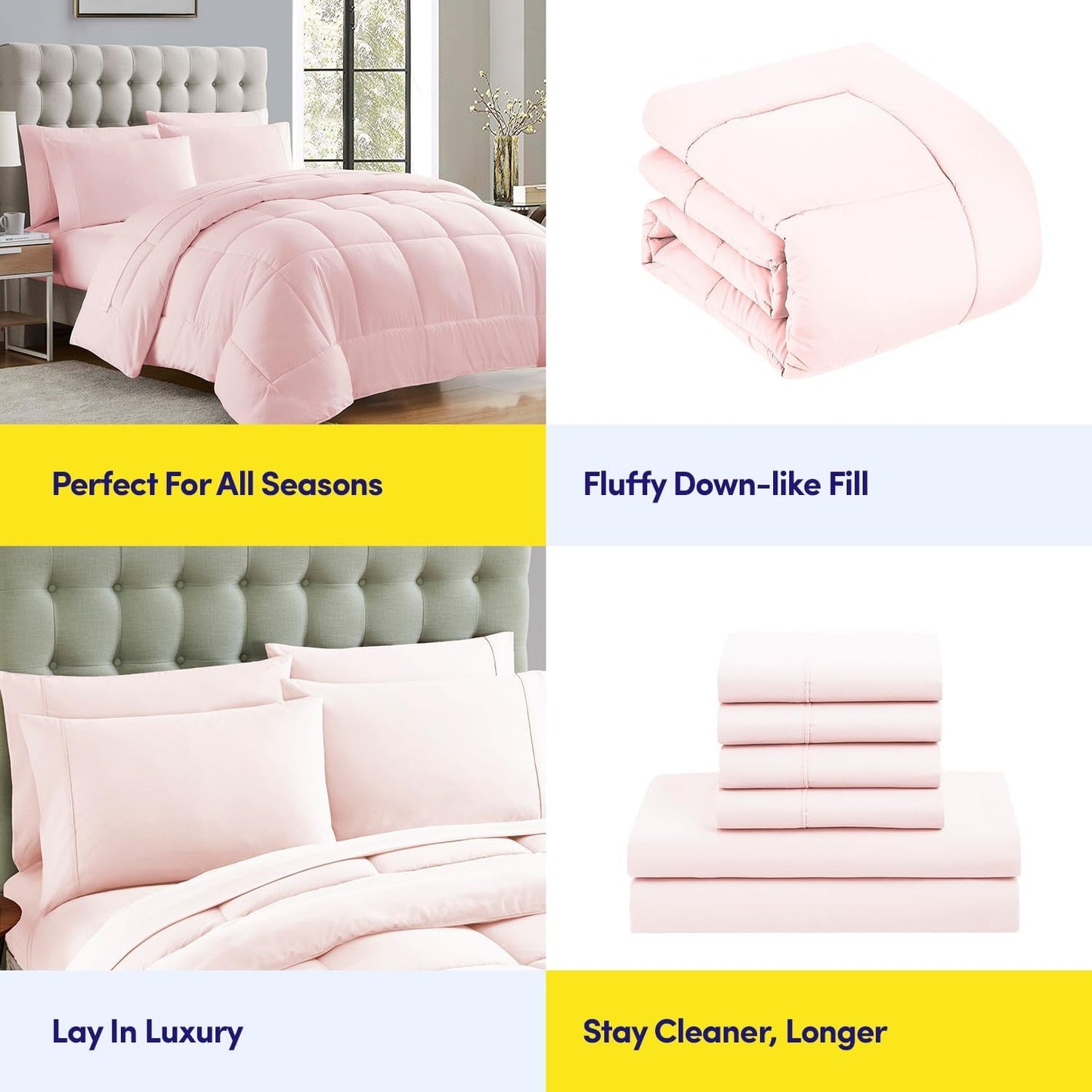 Sweet Home Collection Couette alternative toutes saisons, chaude, luxe, peluche, loft, microfibre, garnissage, literie, double, rouge clair très grand Naty Shop Quilts & Quilts