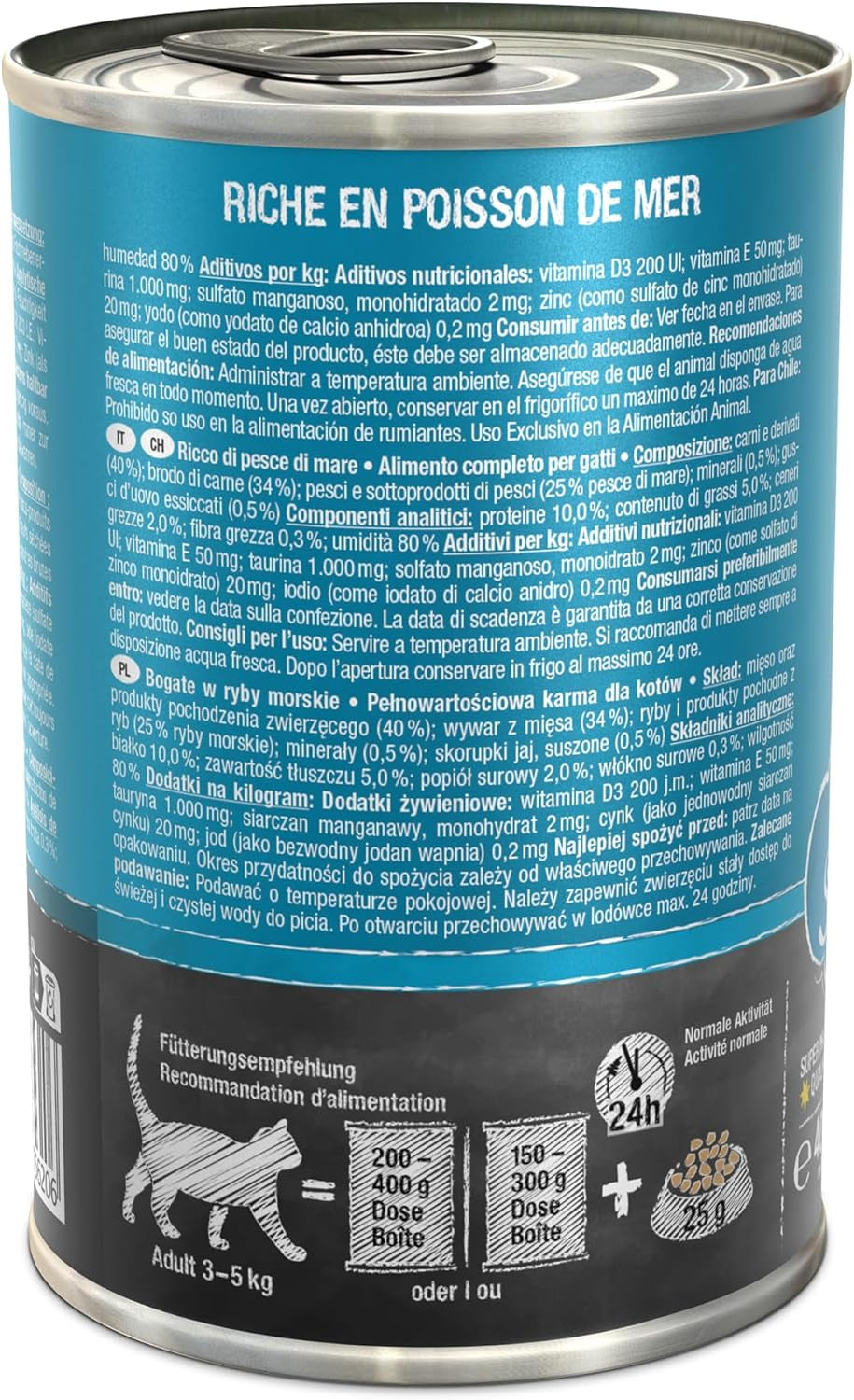 LEONARDO Nourriture humide [6x400g Fruits de mer] | Nourriture humide pour chats sans céréales | Aliments humides complets en conserve