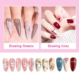 Sularpek Nail Art Liner Pinsel, 5 pièces Profi Detail Fine Nails Gel Nails Brush, Nagel Pinsel Dünn Für Beauty Frauen Nagelstudio (5 Größen, Rosa)