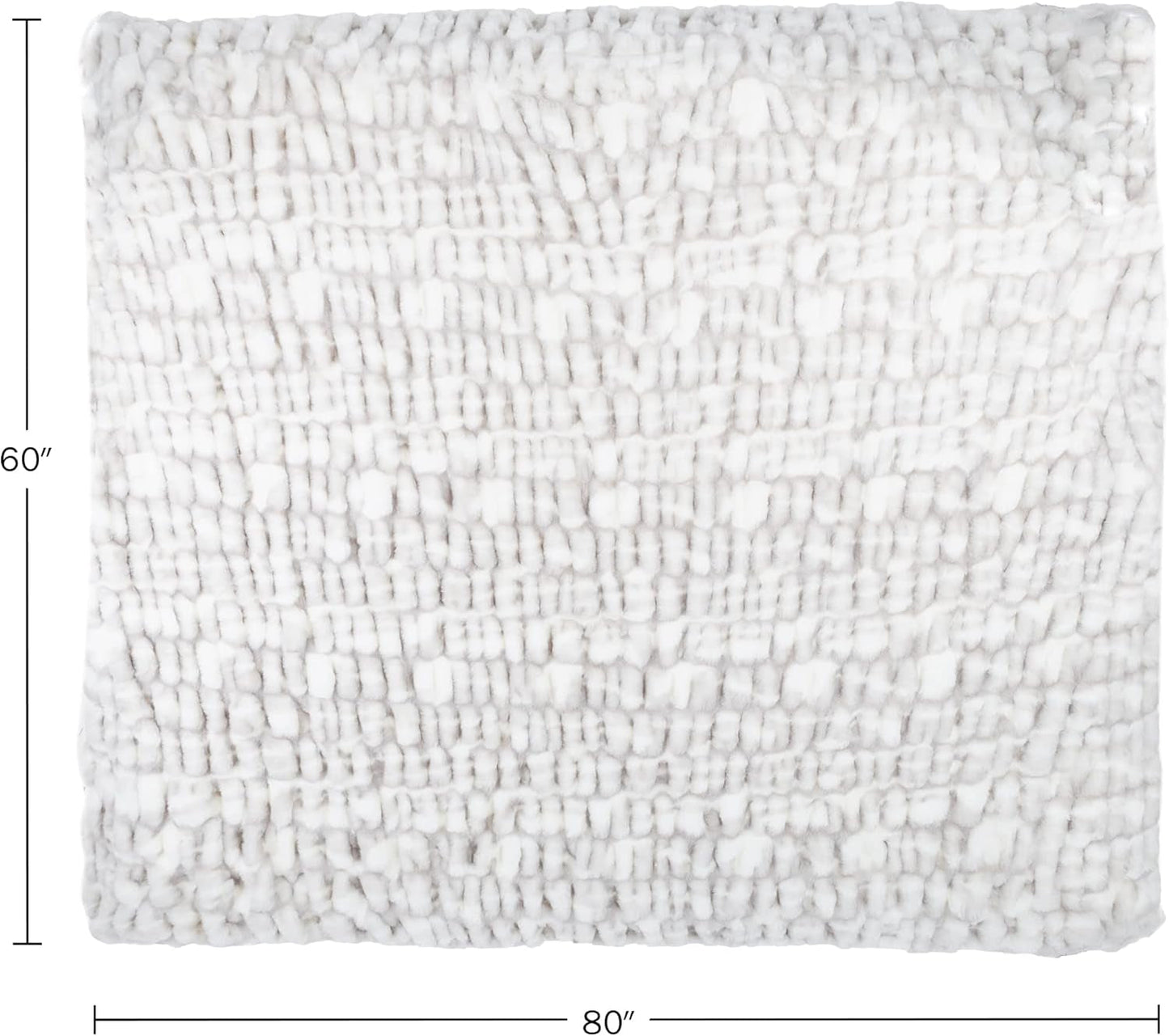 Lavish Home Couverture surdimensionnée en fausse fourrure Gerüschte, 152,4 x 203,2 cm, fausse fourrure jacquard, jeté queen size pour lits et canapés, lits et couvertures gris Lavish Home
