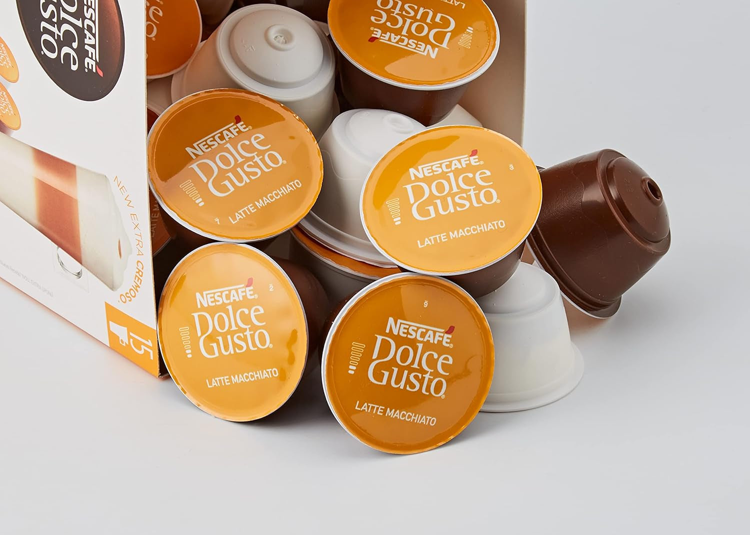 Latte Macchiato Vorratsbox 90 Kaffeekapseln (Espresso aromatique, 3-Schichten -Köstlichkeit aus feinem Milchschaum & Cappuccino