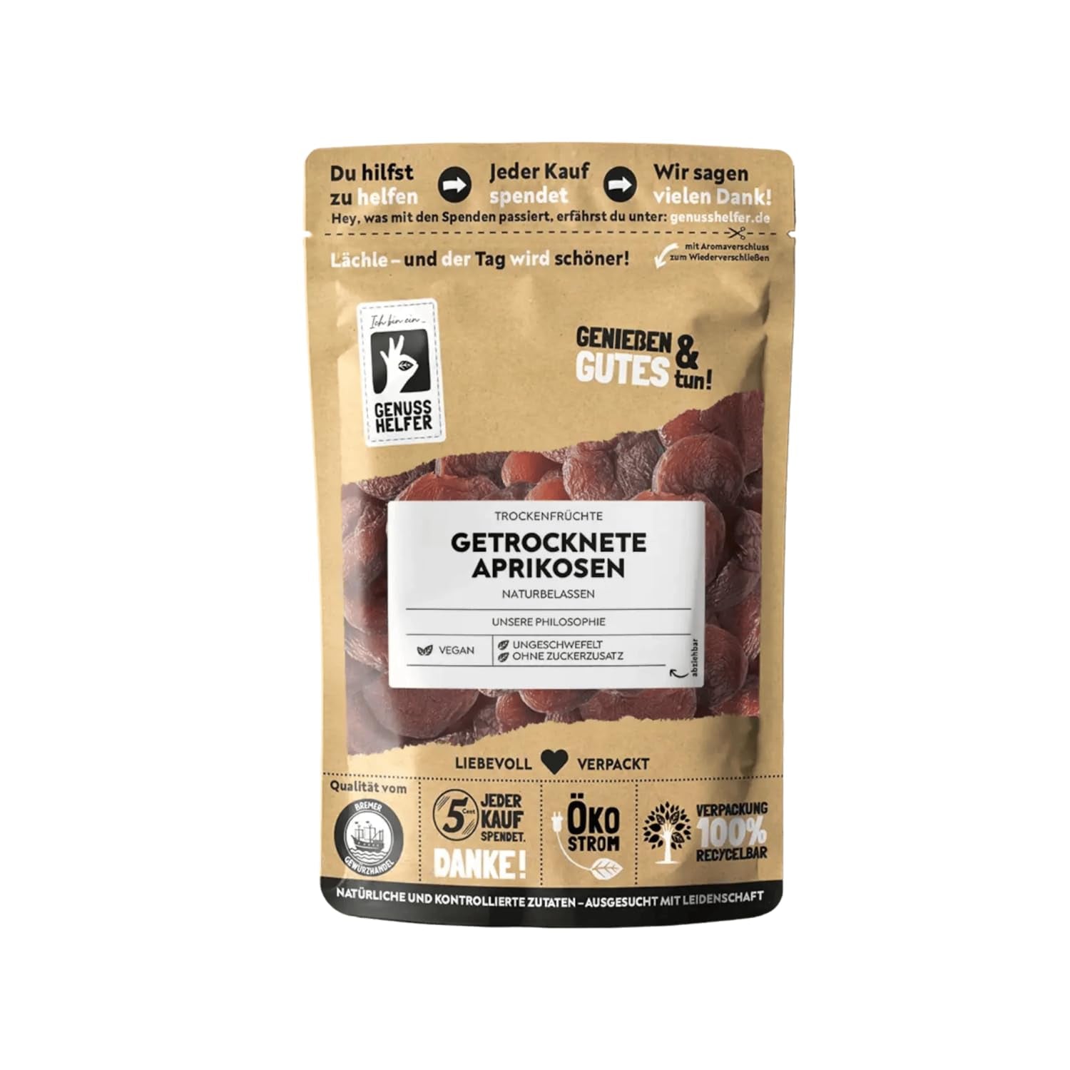 Bremer Gewürzhandel abricots secs, fruits secs sans sucre ajouté et sans soufre, 1kg Produits déshydratés Naty Shop 250 G