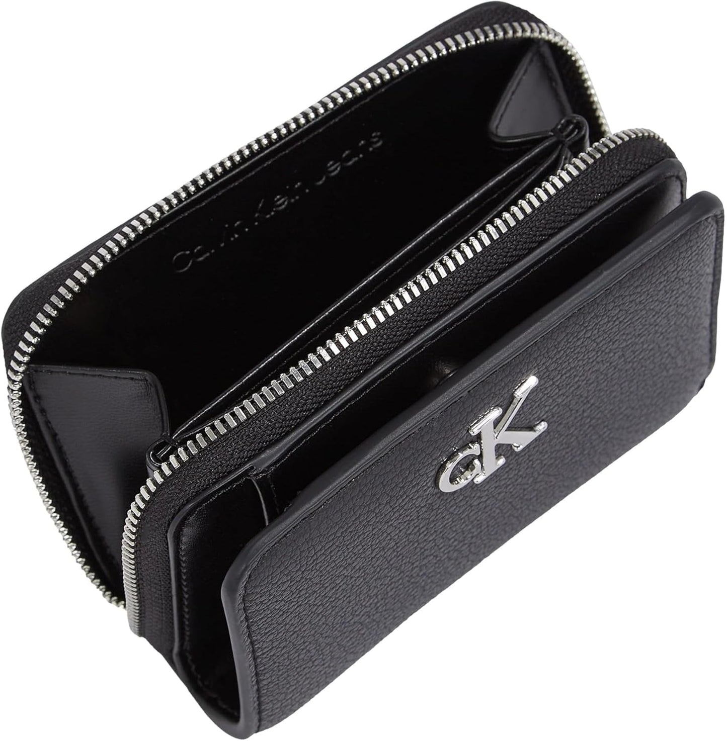 Calvin Klein Minimal Monogram Zip Around Klein Wallet, Noir (Noir), Taille Unique Naty Shop Portefeuille Femme