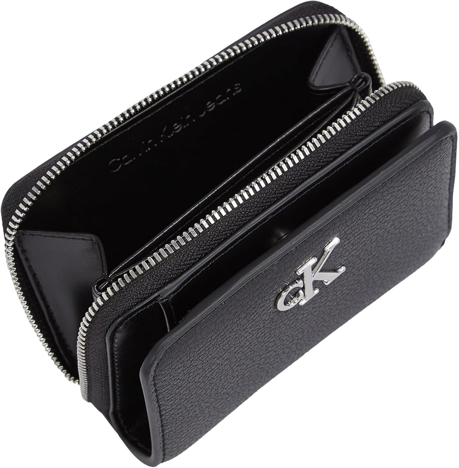 Calvin Klein Minimal Monogram Zip Around Klein Wallet, Noir (Noir), Taille Unique Naty Shop Portefeuille Femme