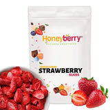 Fraises lyophilisées 150g - Tranches de fraises lyophilisées - Fruits secs lyophilisés - Fraises séchées - Parfait pour la pâtisserie, la décoration, le snack, le muesli, les desserts Produits déshydratés Naty Shop 150G