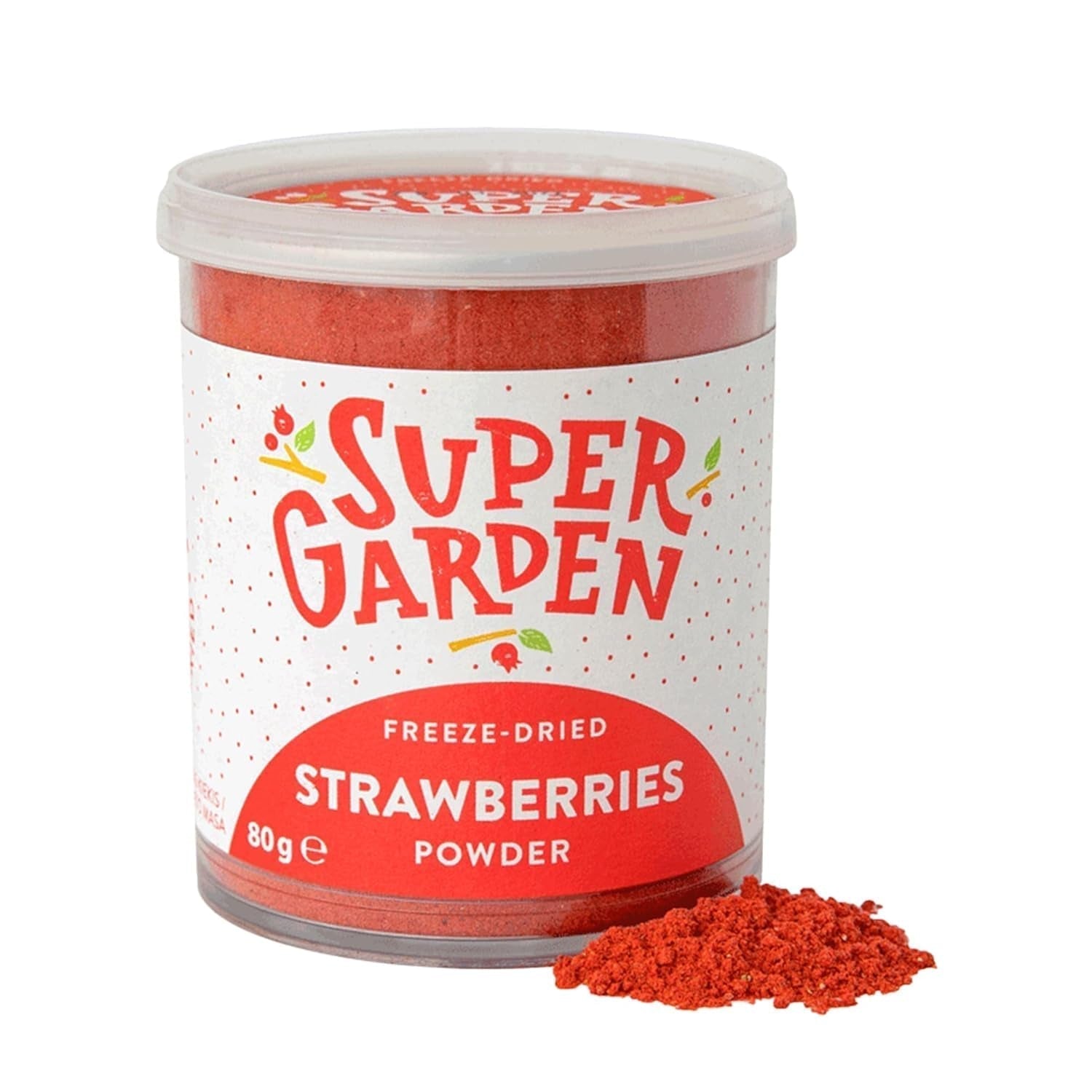 Fraises lyophilisées Super Garden | Fruits lyophilisés délicieux et 100% purs | Fraises entières séchées pour des collations saines ou des pâtisseries | Fraises lyophilisées 19g Produits déshydratés Naty Shop Fraise en poudre