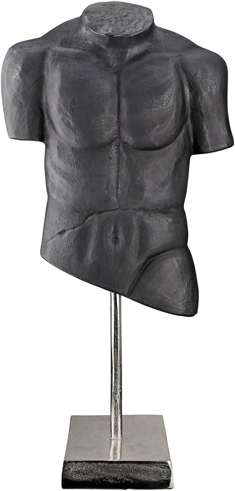 Casablanca grande sculpture décorative - sculpture ronde en bois aluminium couleur : argent naturel - décoration salon cadeau anniversaire hauteur 46 cm Statuettes et sculptures Naty Shop Anthracite Hauteur 55 cm