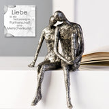 Sculpture Casablanca - Figurine décorative couple - Polyrésine - Couleur : argent antique Hauteur 25 cm Statuettes et sculptures Naty Shop