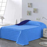 PETTI Artigiani Italiani - Couette pour lit simple, couette double face, couette à ressorts, bleu nuit, blanc, 100% Made in Italy Couettes et couettes Naty Shop Bleu Taille lit 140 (240X260 Cm)