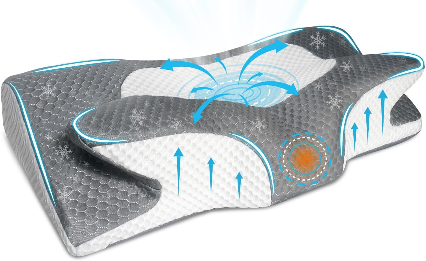 IDEA Oreiller Oreiller en Mousse à Mémoire de Forme, Oreiller Ergonomique Oreiller Orthopédique pour Douleurs Cervicales, Oreiller de Couchage pour Douleurs Latérales du Dos et Abdominales, Oreiller Cervical Oreiller Anti-Ronflement pour Adultes Oreillers Orthopédiques Cervicaux Naty Shop