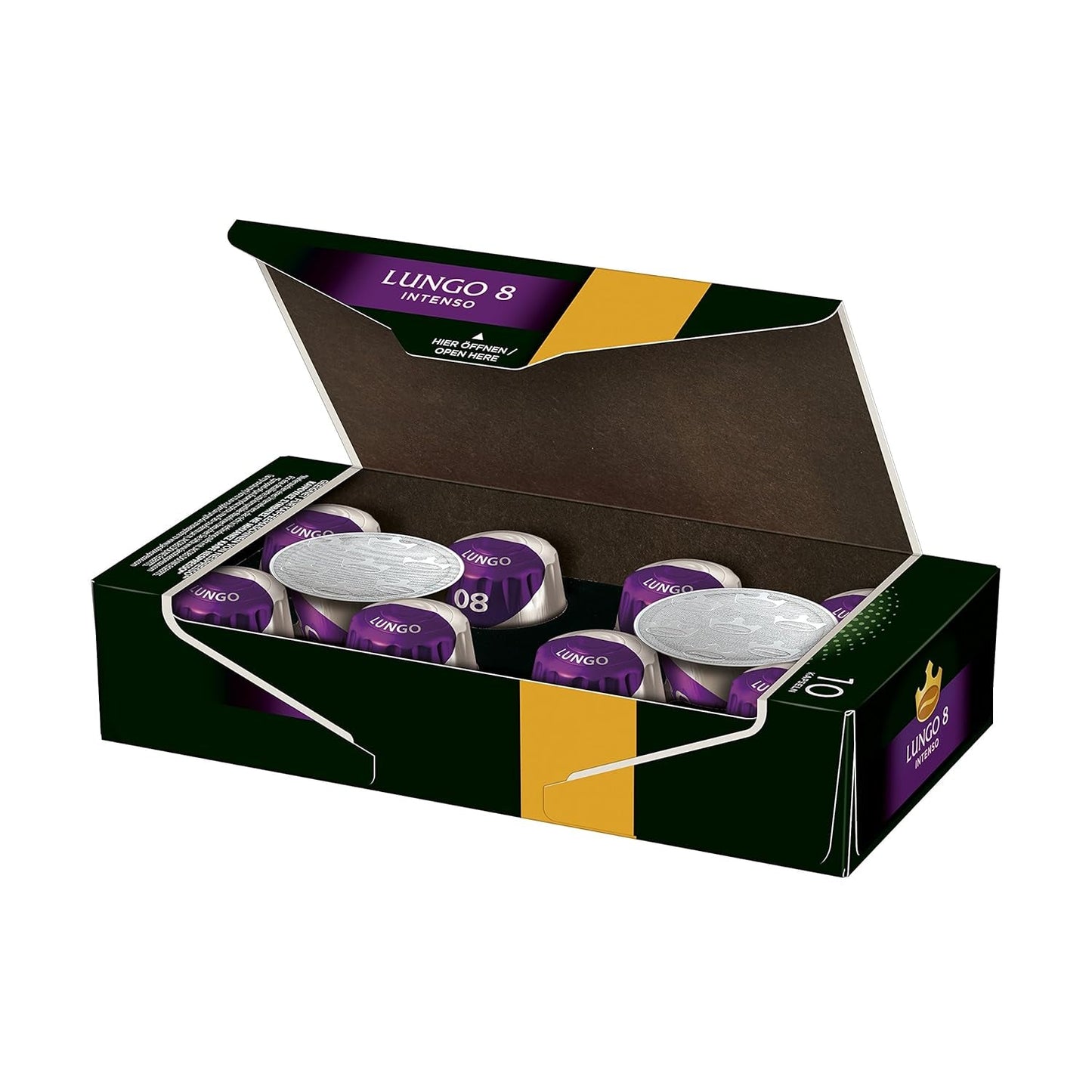 Capsules de café Lungo Intenso, intensité 8 sur 12, 200 capsules compatibles Nespresso®*, 10 x 20 tasses & Capsules de café Lungo Intenso, intensité 8, 100 Nespresso®* 10er Pack, 10 x 10 tasses